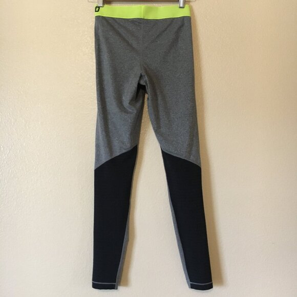 Nike Pro Warm Training Tights S Grey Black Leggings Dri Fit Logo Running Gym - Picture 3 of 5
